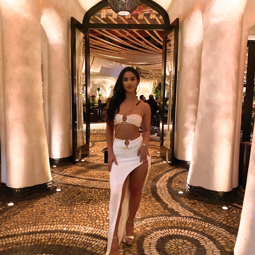 Hot Miami Styles White Maxi Skirt